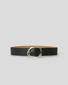 EDMOND LEATHER BELT Black Silver - BELT