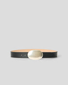 MYRA LEATHER BELT Black Silver - BELT