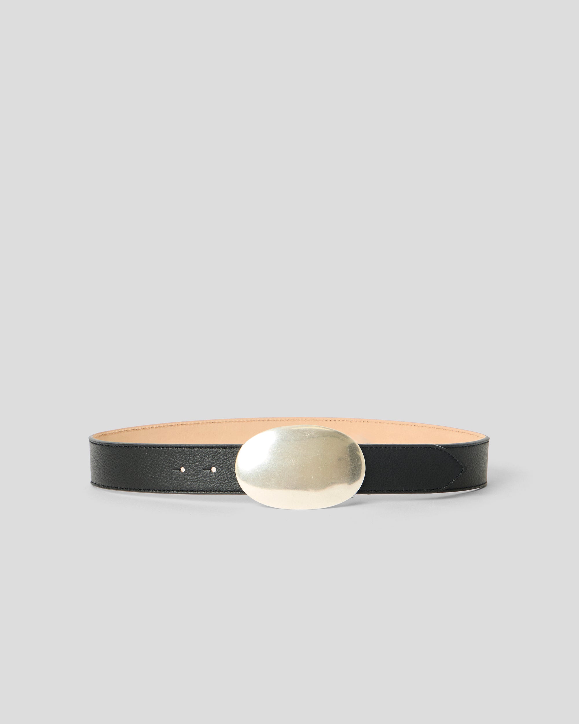 MYRA LEATHER BELT Black Silver - BELT
