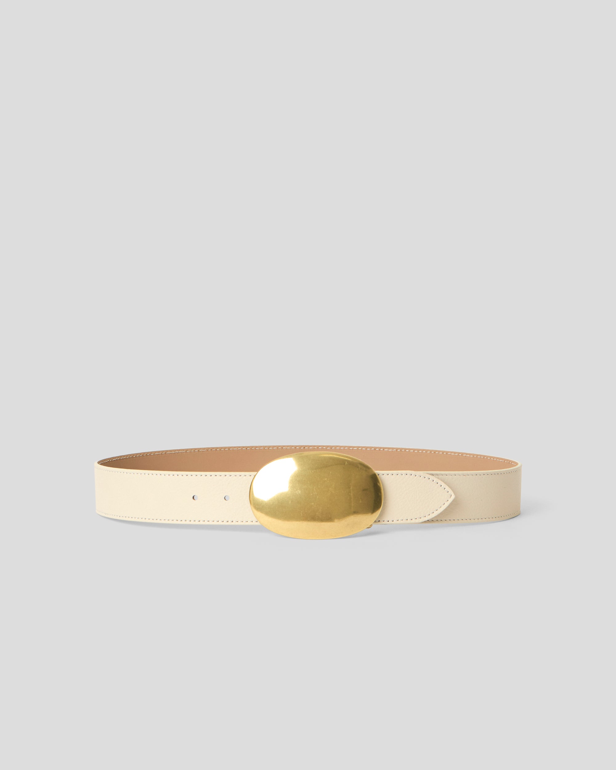 MYRA LEATHER BELT Gesso Brass - BELT