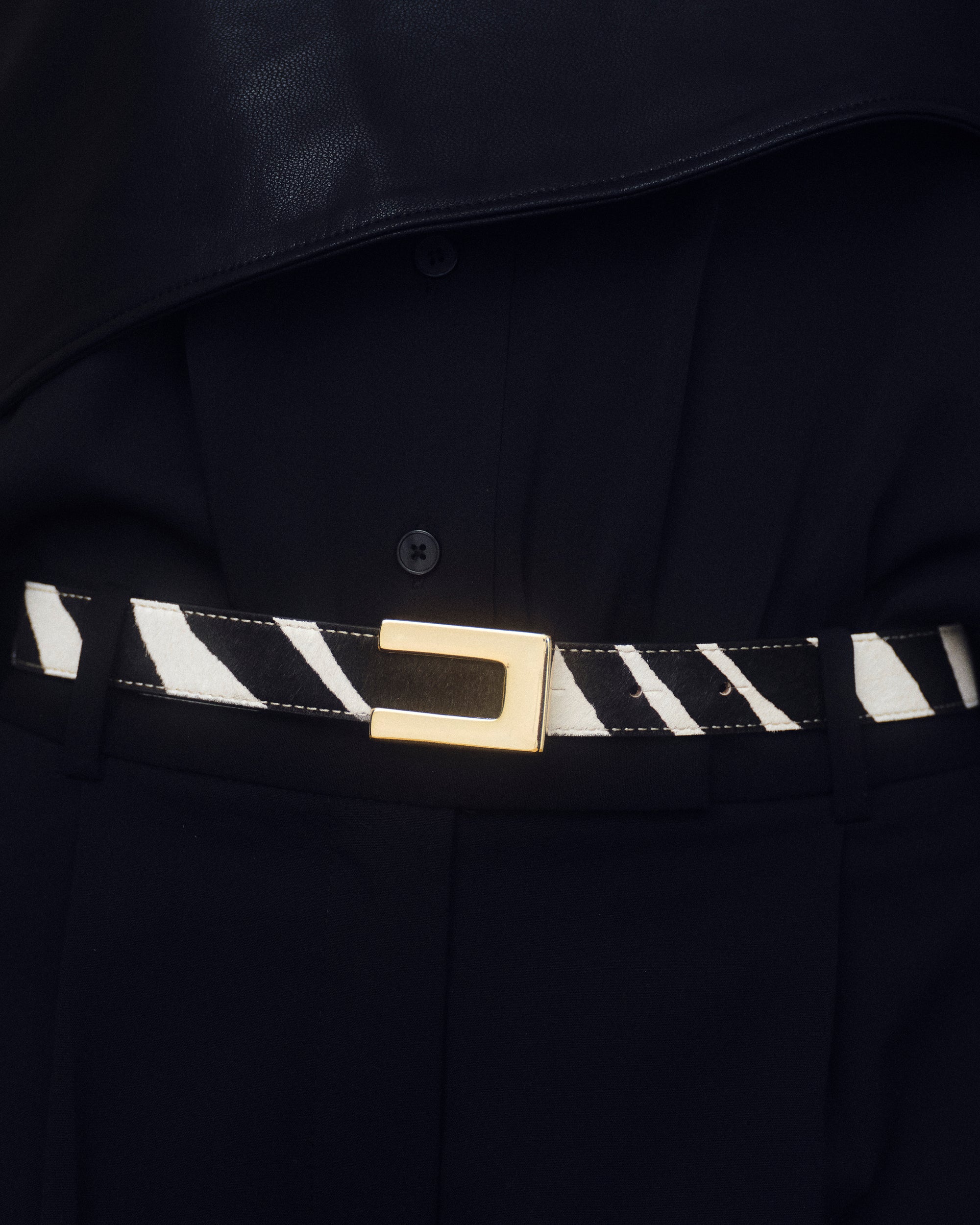 NATE CALF-HAIR LEATHER BELT - BELT