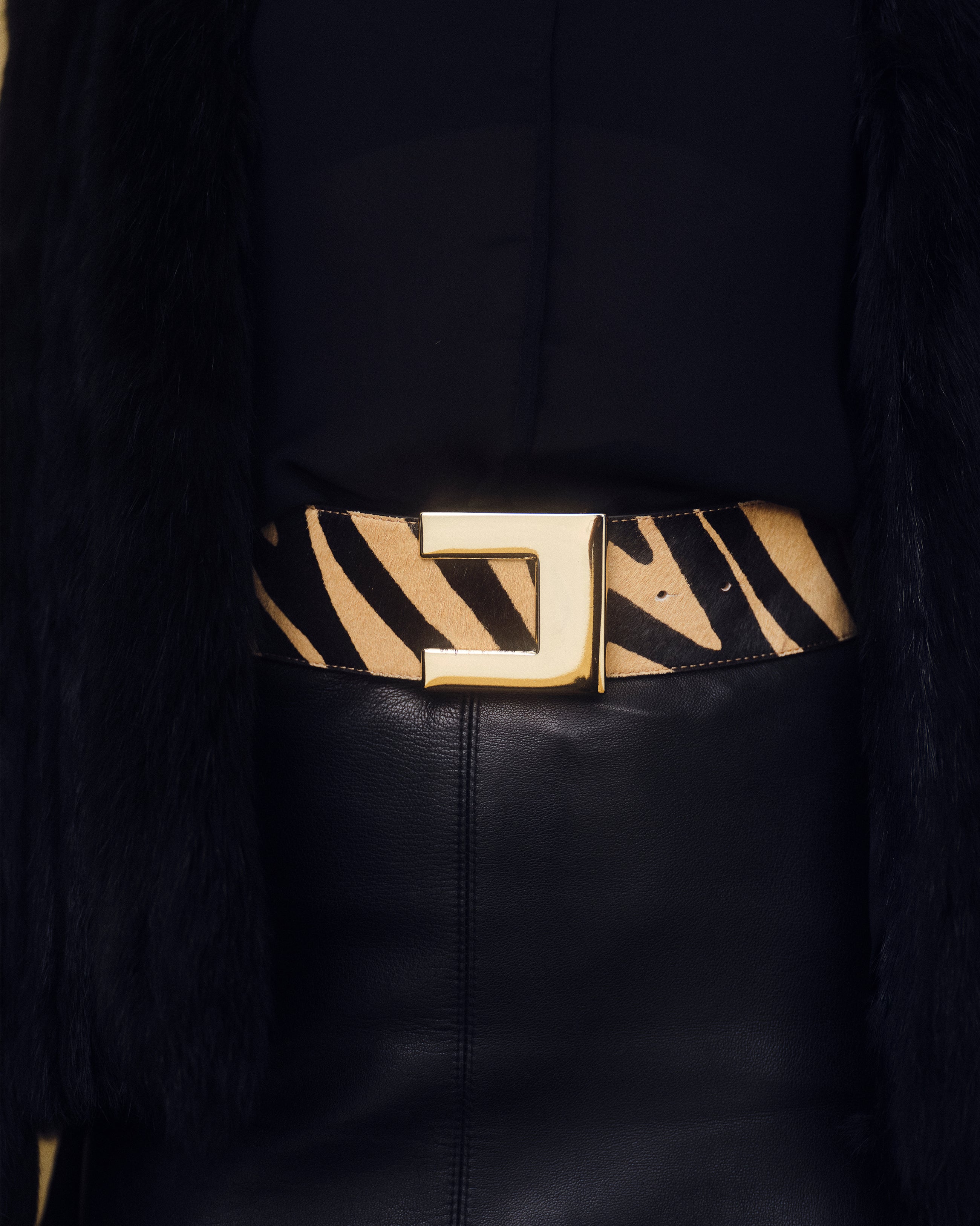 NATHAN CALF-HAIR LEATHER BELT - BELT