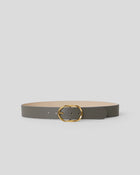 KYRA LEATHER BELT Charcoal Gold - BELT