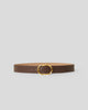 KYRA LEATHER BELT Chocolate Gold - BELT