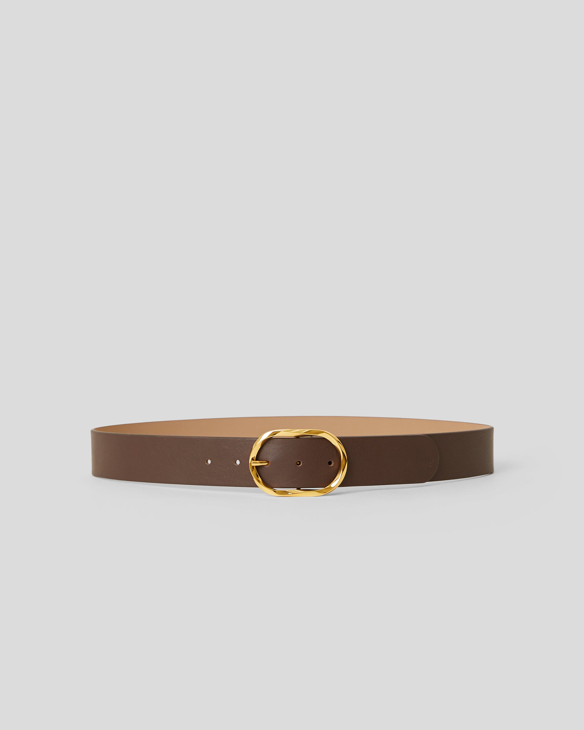 KYRA LEATHER BELT Chocolate Gold - BELT
