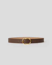 KYRA LEATHER BELT Chocolate Gold - BELT