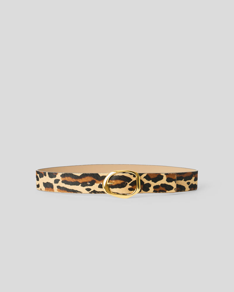 EDMOND MINI CALF-HAIR LEATHER BELT Leopard Gold - BELT