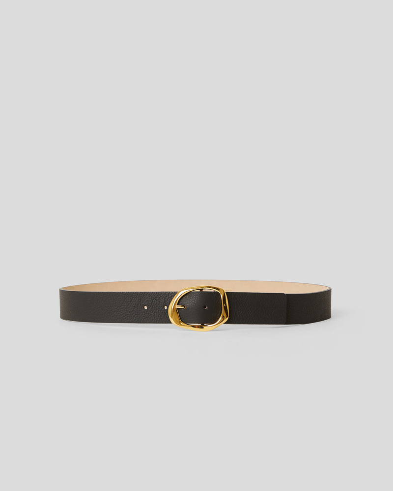 EDMOND MINI LEATHER BELT Black Gold - BELT