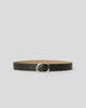 EDMOND MINI LEATHER BELT Black Silver - BELT