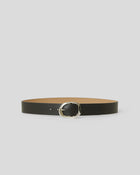 EDMOND MINI LEATHER BELT Black Silver - BELT
