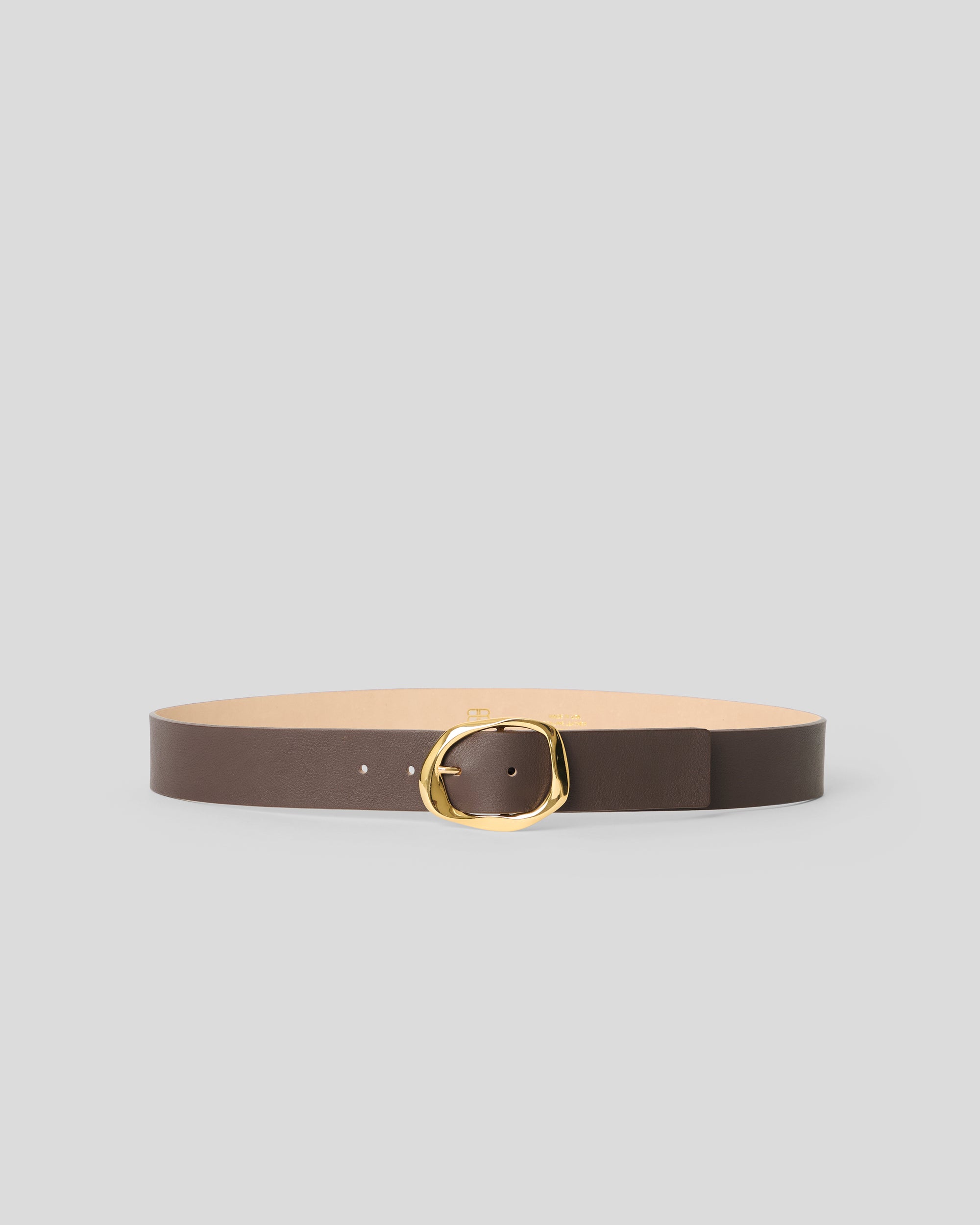 EDMOND MINI LEATHER BELT Chocolate Gold - BELT