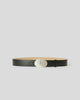 XANDER LEATHER BELT Black Silver - BELT
