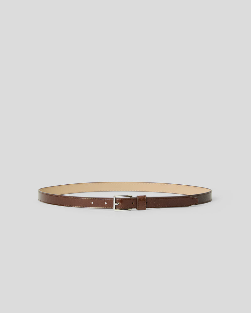 ENZO MINI RUGOUS LEATHER BELT Sepia Silver - BELT