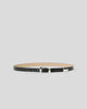 AIDEN RUGOUS LEATHER BELT Black Silver - BELT