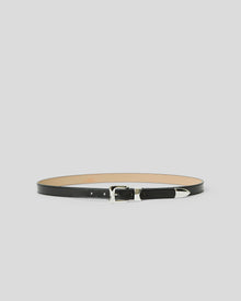 AIDEN RUGOUS LEATHER BELT Black Silver - BELT