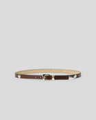 AIDEN STUDDED RUGOUS LEATHER BELT Sepia Silver - BELT