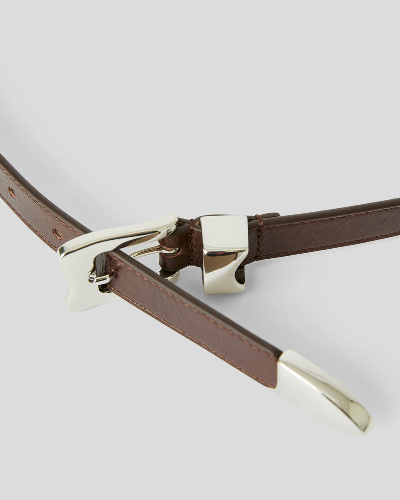 AIDEN STUDDED RUGOUS LEATHER BELT - BELT