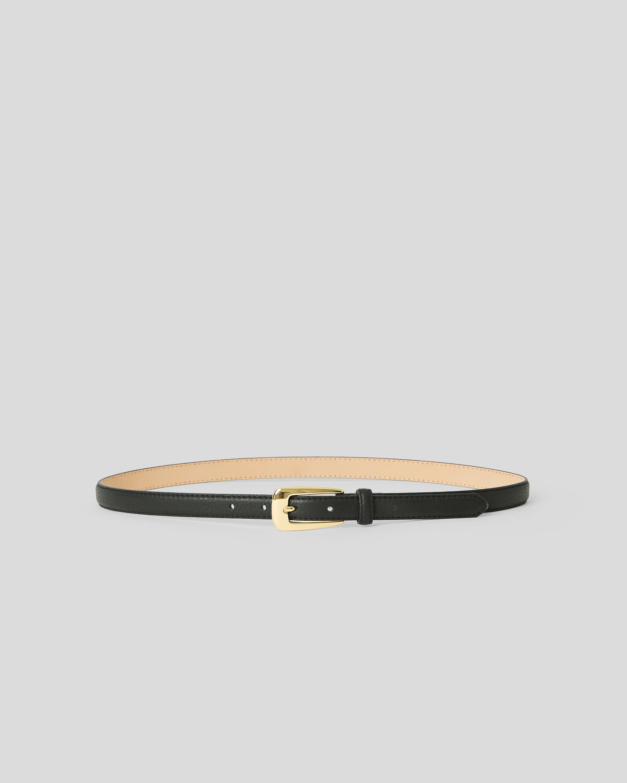 ADRIAN LEATHER BELT Black Gold - BELT