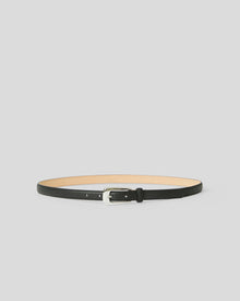 ADRIAN LEATHER BELT Black Silver - BELT
