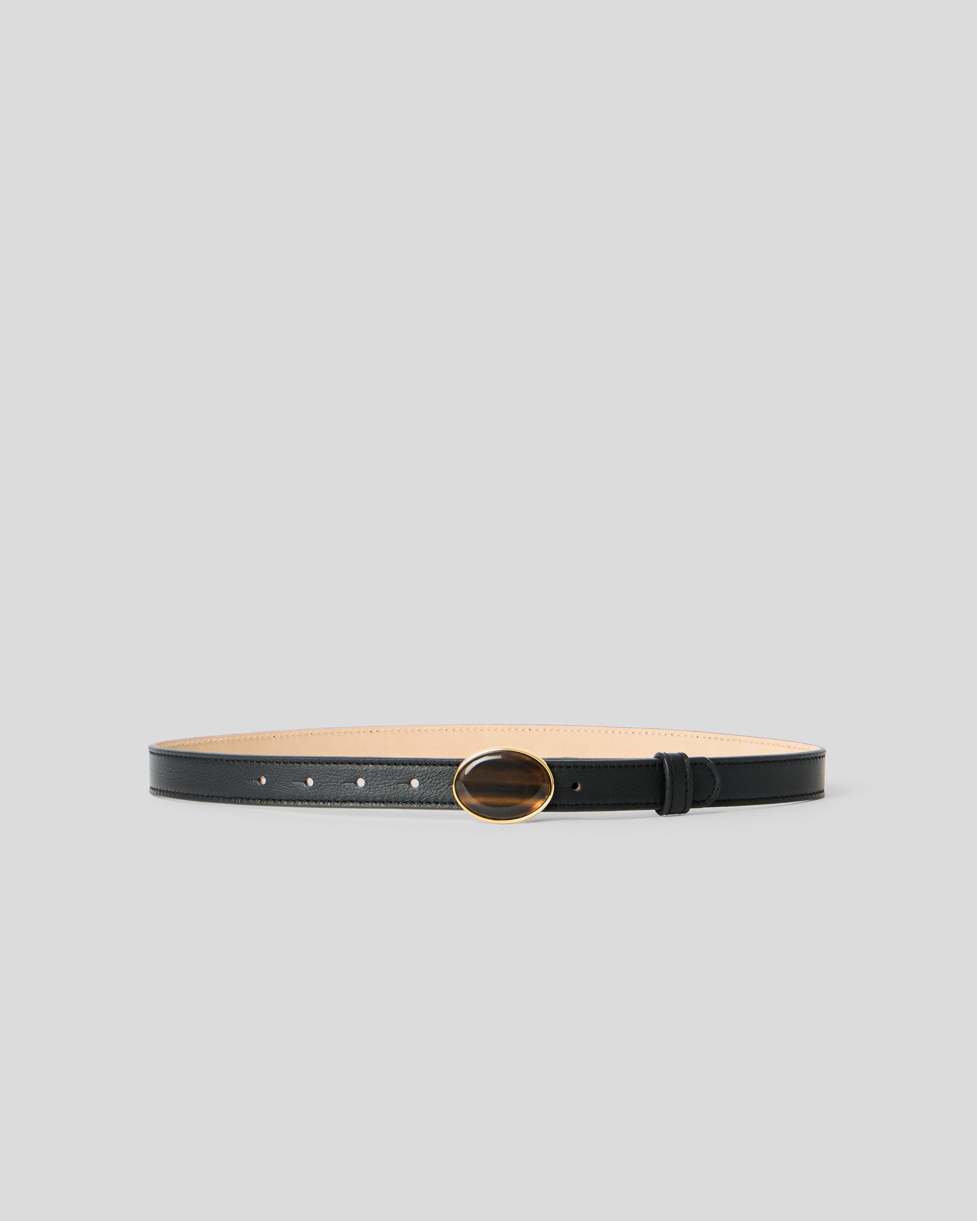 KIMANI LEATHER BELT Black Tiger Eye - BELT