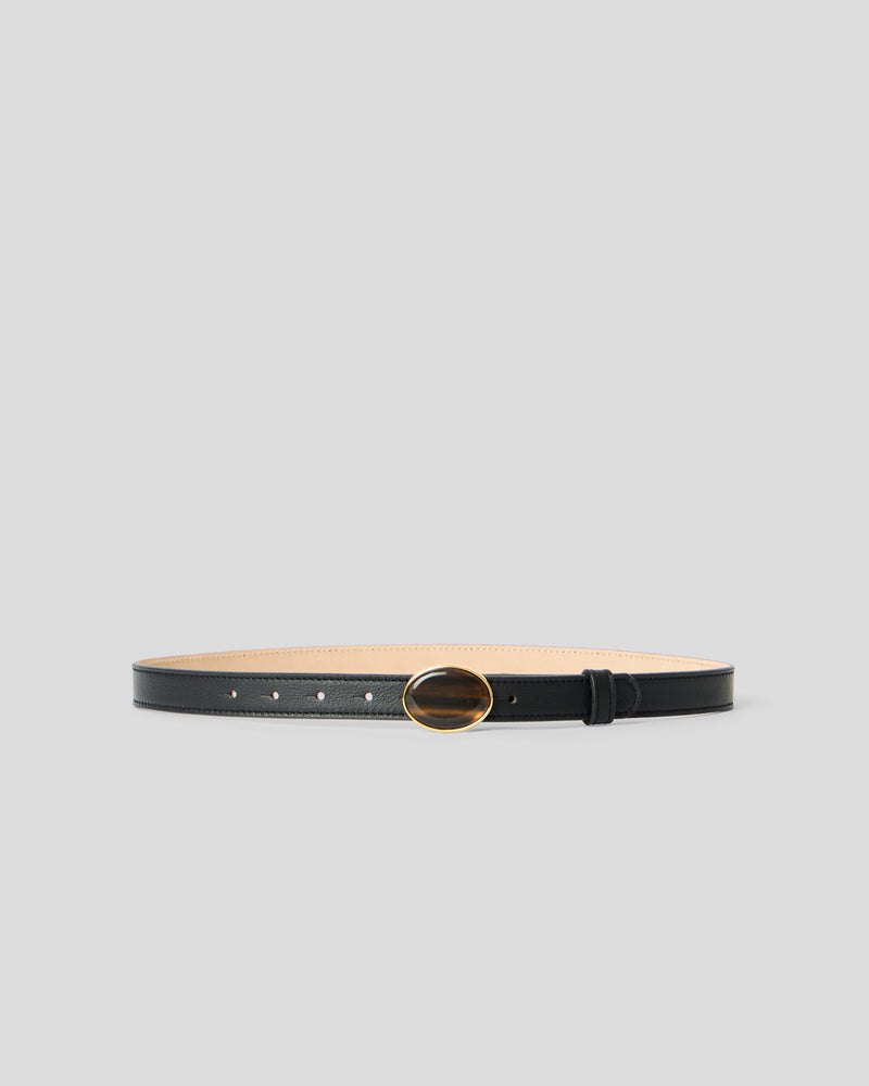 KIMANI LEATHER BELT Black Tiger Eye - BELT