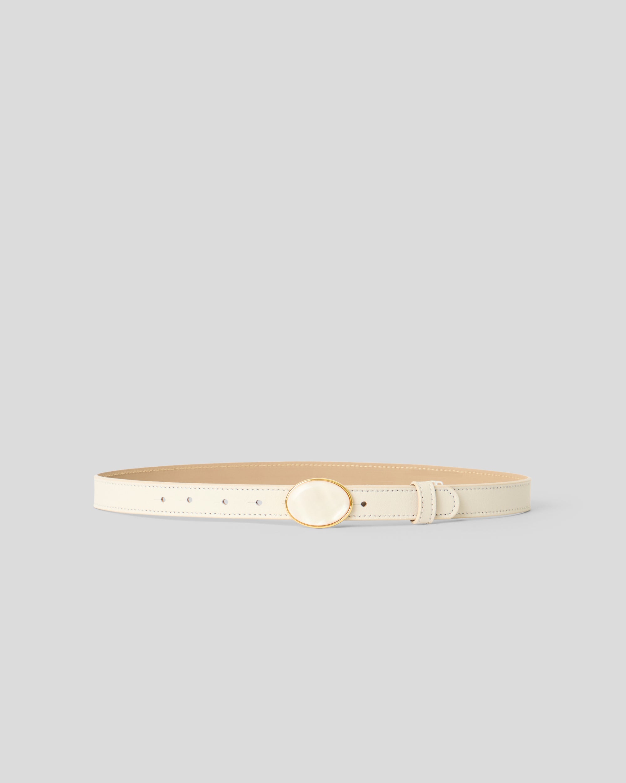 KIMANI LEATHER BELT Gesso Pearl - BELT