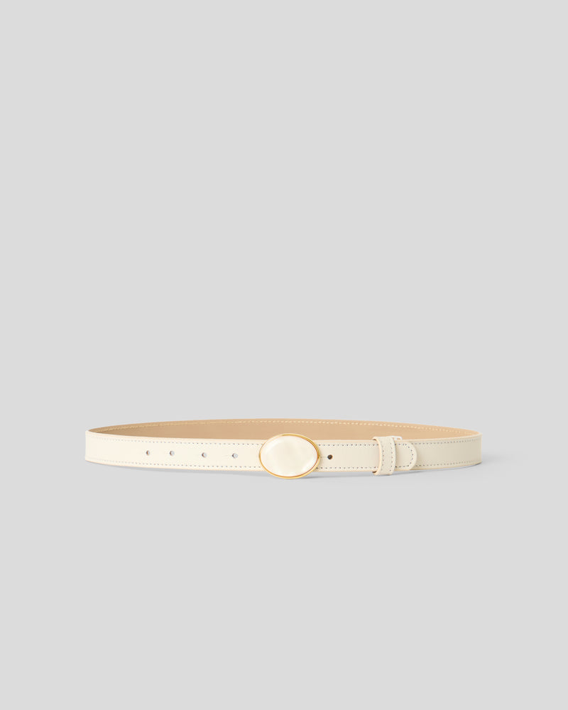 KIMANI LEATHER BELT Gesso Pearl - BELT