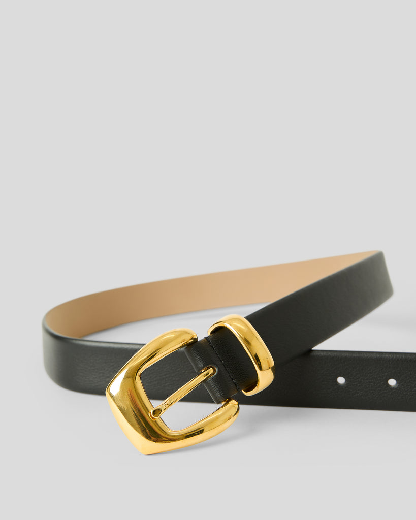 JORDAN LEATHER BELT Black Gold - BELT