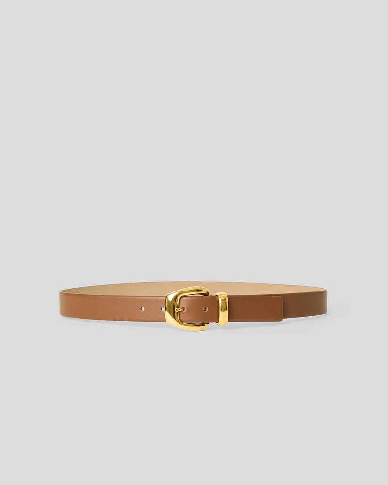 JORDAN LEATHER BELT Tobacco Gold - BELT