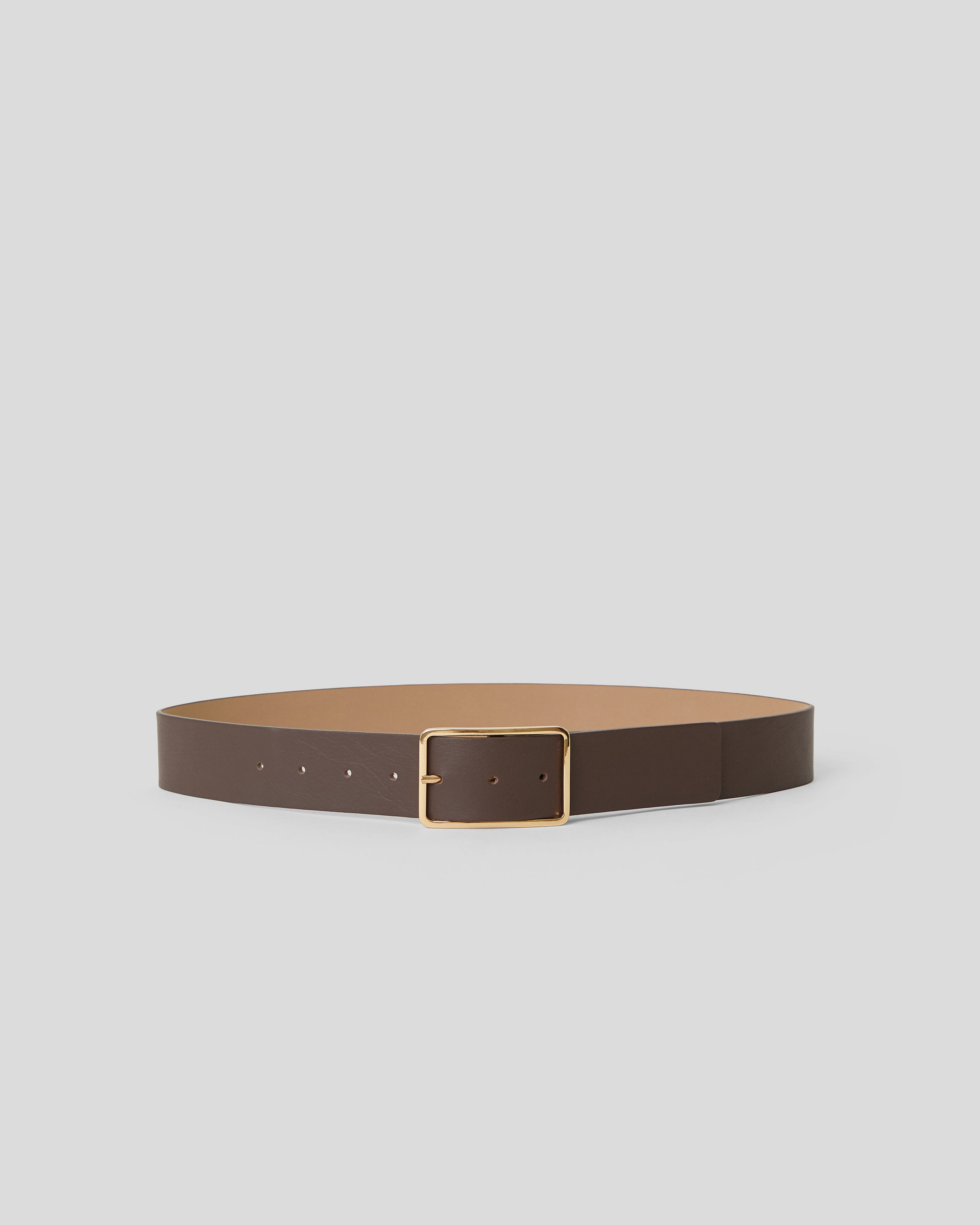 MILLA LEATHER BELT Chocolate Gold - BELT