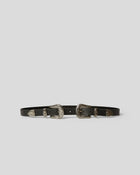 BABY BRI BRI LEATHER BELT Black Silver - BELT