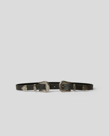 BABY BRI BRI LEATHER BELT Black Silver - BELT