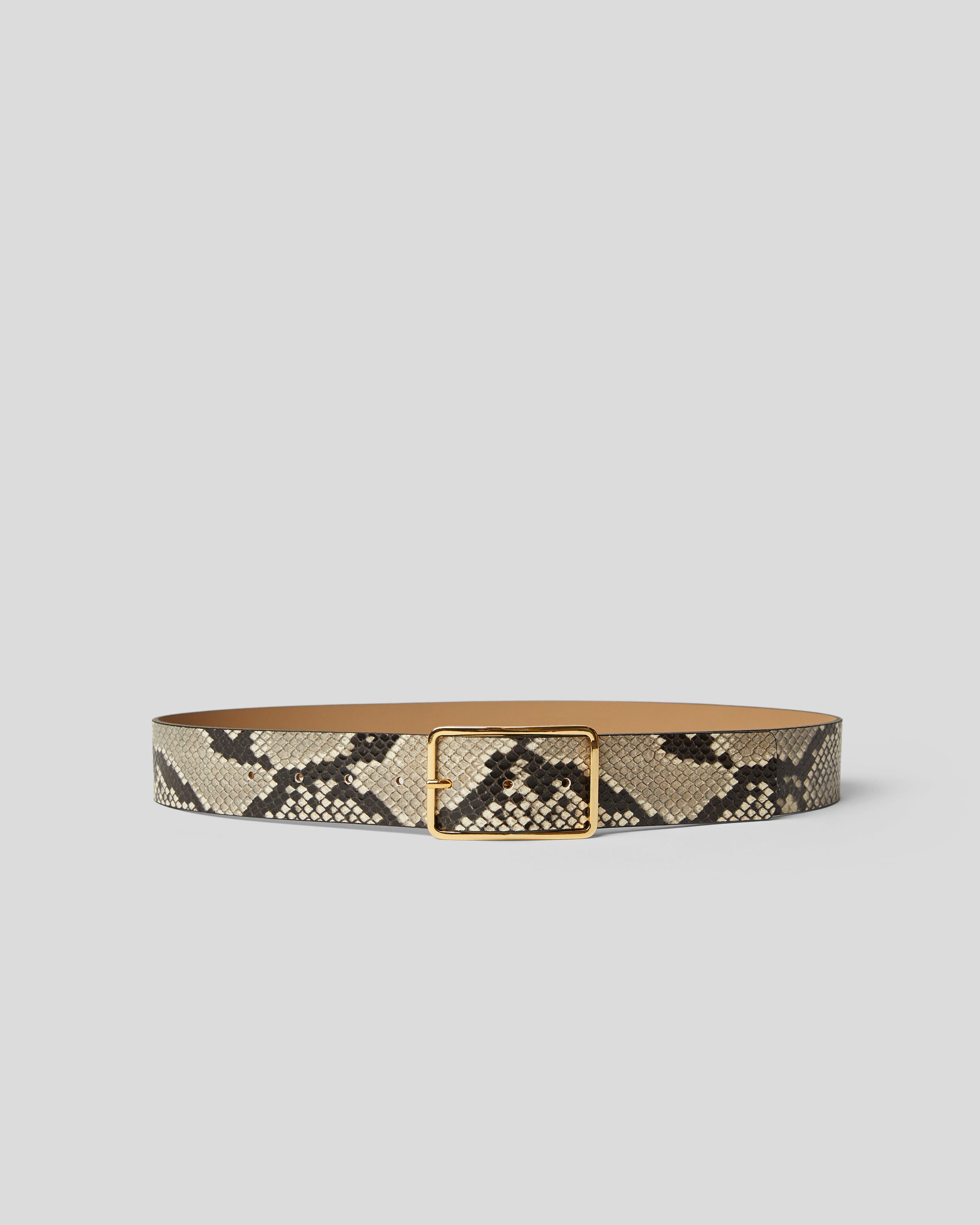 MILLA PYTHON LEATHER BELT White Gold - BELT