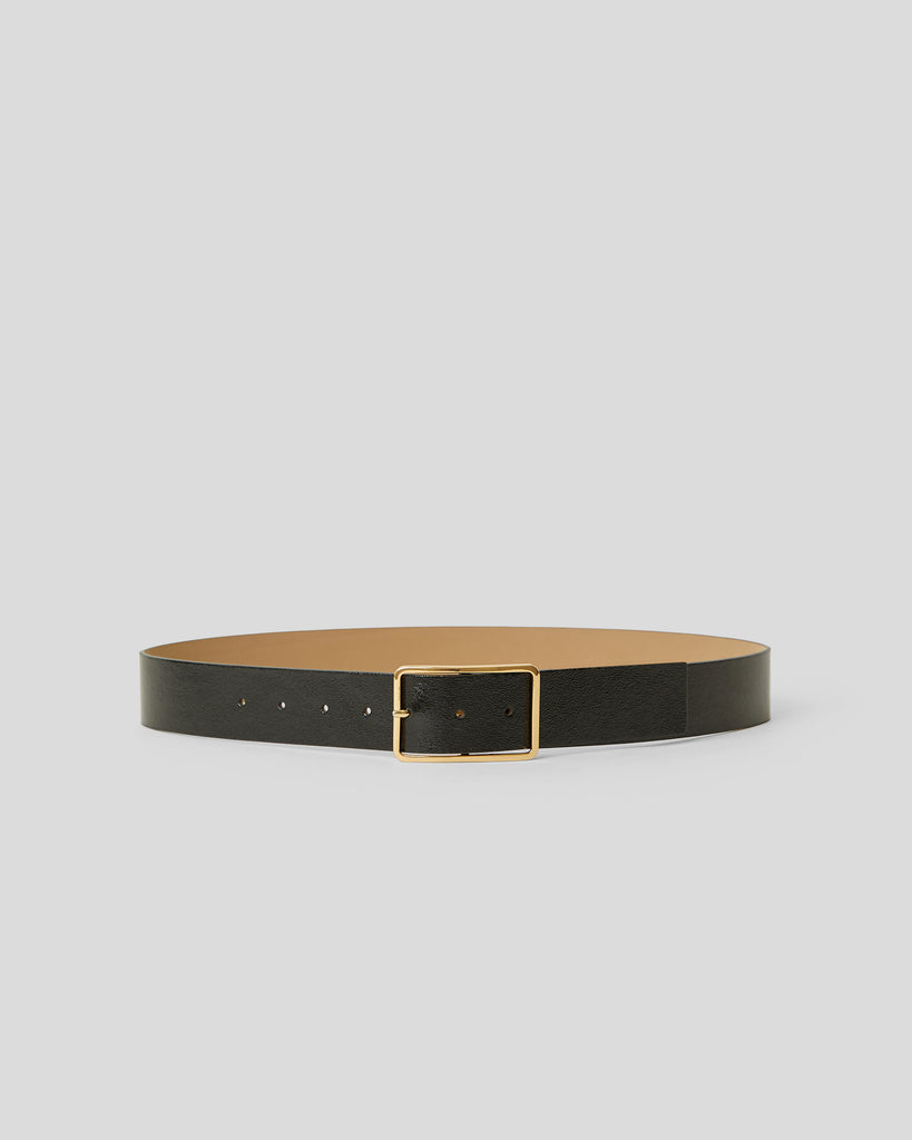 MILLA GLOSS LEATHER BELT Black Gold - BELT
