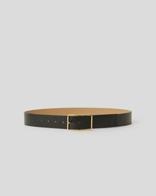 MILLA GLOSS LEATHER BELT Black Gold - BELT