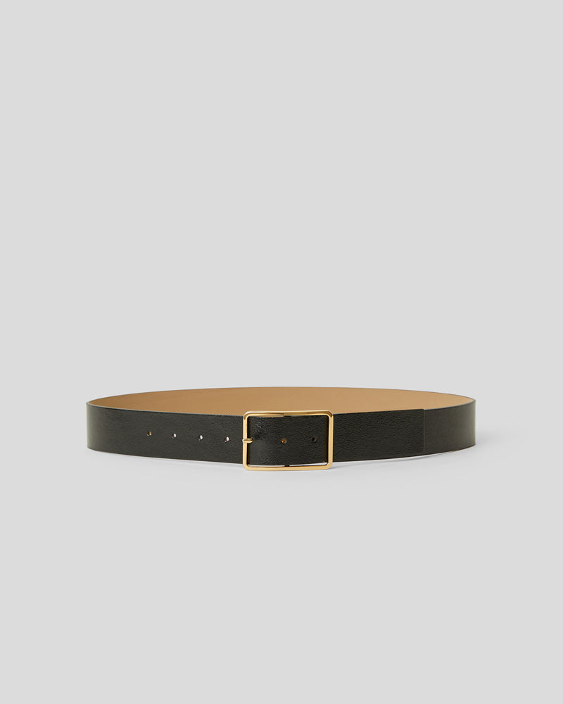 MILLA GLOSS LEATHER BELT Black Gold - BELT