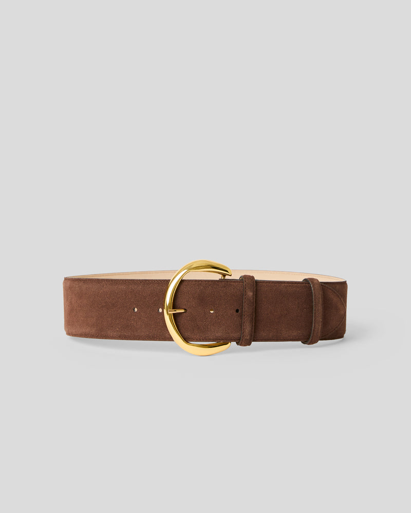 FLORENCE SUEDE BELT Chocolate Gold - BELT