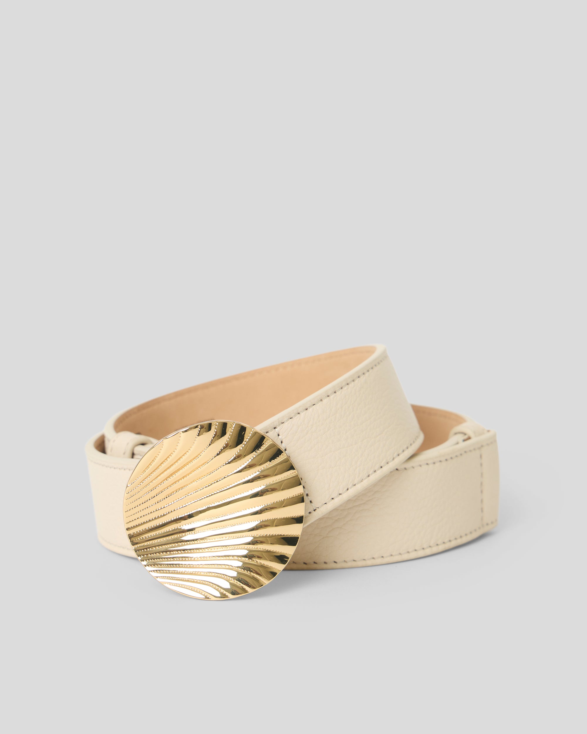 CHELLE LEATHER BELT Bone Gold - BELT