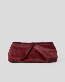 JINO CALF-HAIR CLUTCH Burgundy - HANDBAGS