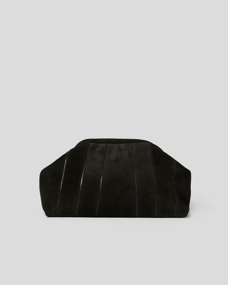ROWE SUEDE CLUTCH LEATHER BAG Black - HANDBAGS