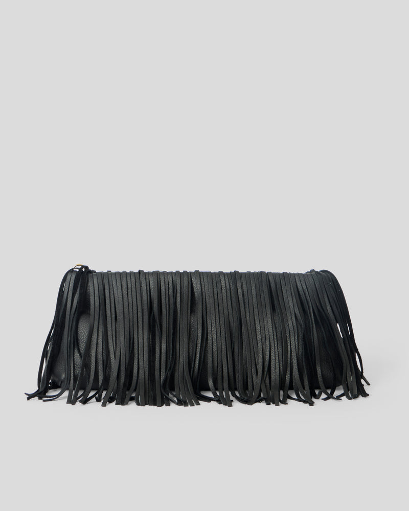 MELROSE LEATHER CLUTCH Black - HANDBAGS