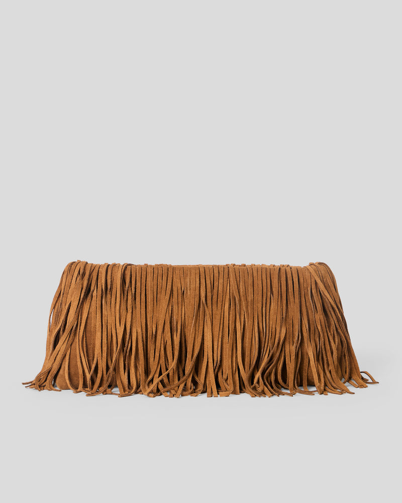 MELROSE SUEDE CLUTCH Bronze - HANDBAGS