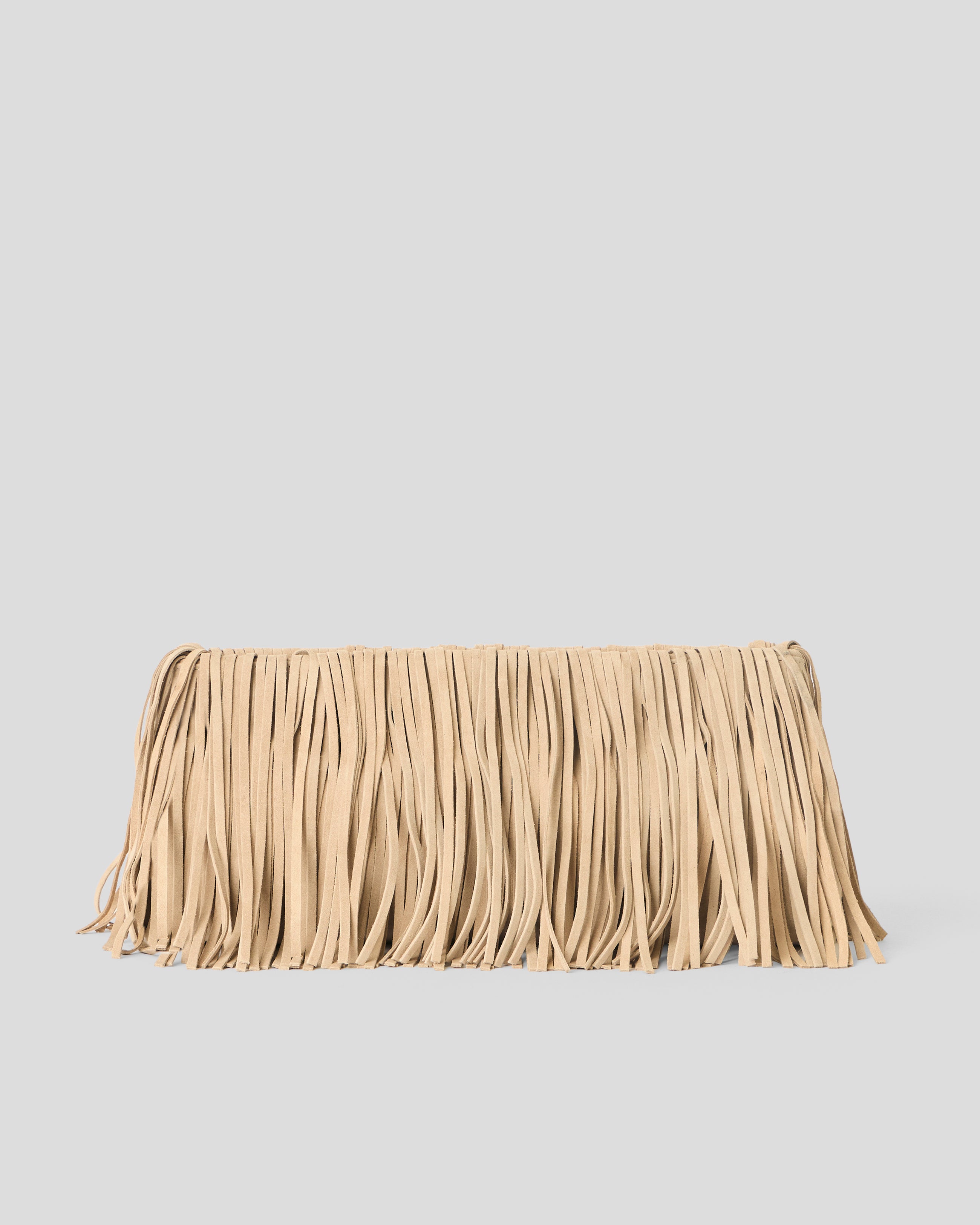 MELROSE SUEDE CLUTCH Macchiato - HANDBAGS