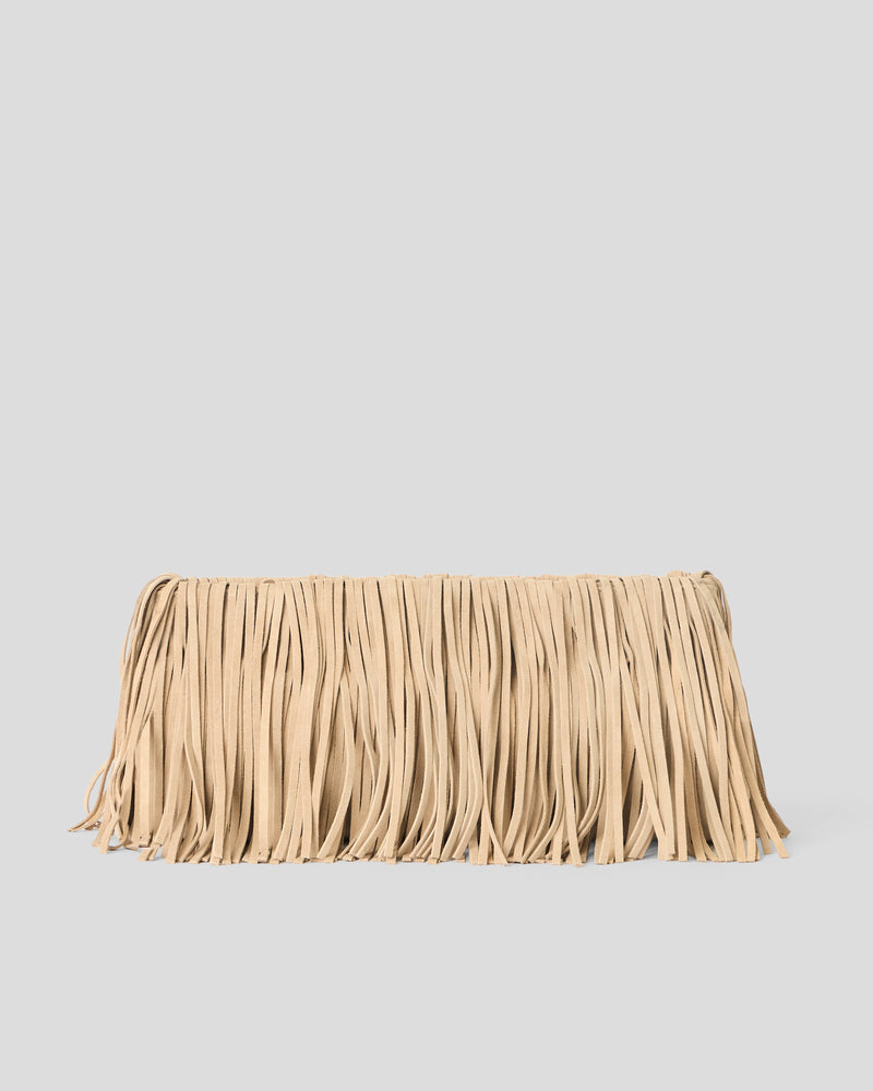 MELROSE SUEDE CLUTCH Macchiato - HANDBAGS