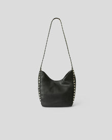 ERIS BINDLE MOTO LEATHER BAG Black Silver - HANDBAGS