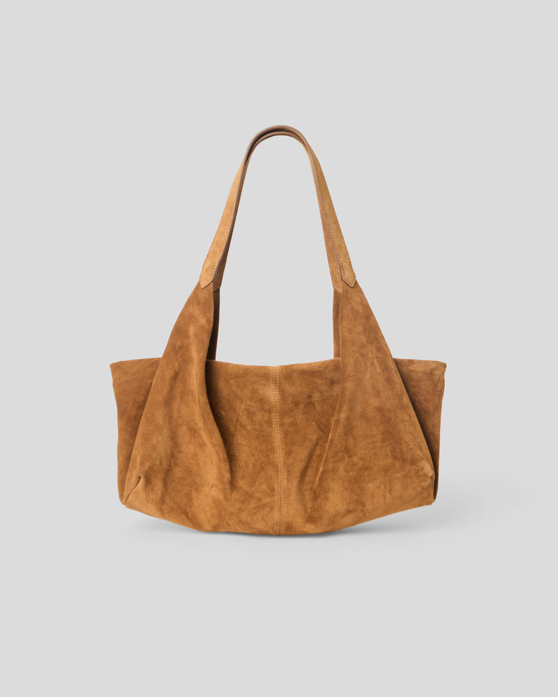 CARTER SUEDE SHOULDER BAG Bronze - HANDBAGS