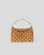 GAIA STUDDED SUEDE BAG Bronze Gold - HANDBAGS