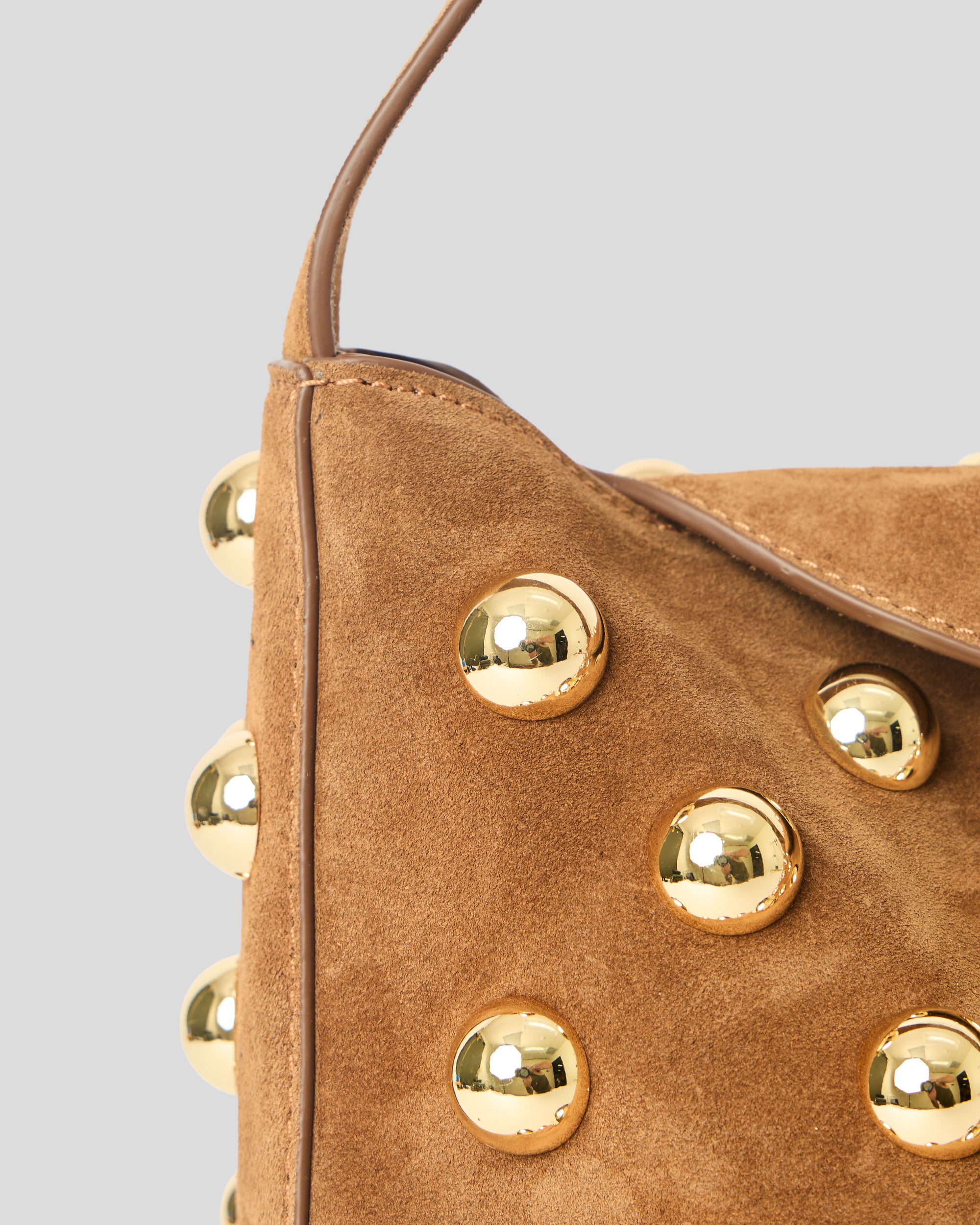 GAIA STUDDED SUEDE BAG - HANDBAGS
