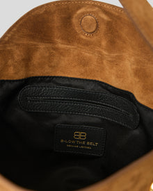 GAIA STUDDED SUEDE BAG - HANDBAGS