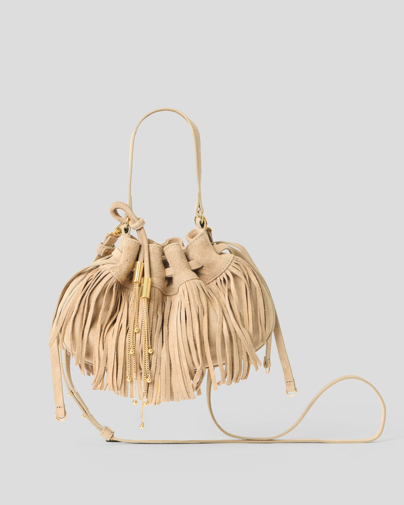 MELROSE SUEDE CROSSBODY Macchiato Gold - HANDBAGS